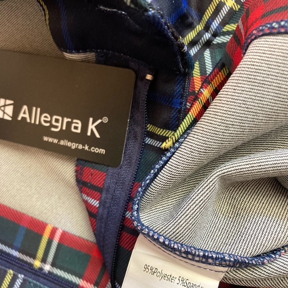 NWT Allegra K plaid Contrast, color, pinafore suspender Mini skirt size L. - Picture 4 of 12